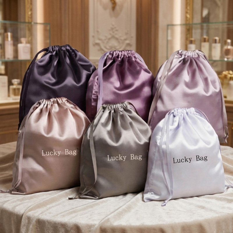 Luxury Bags Logo - Мешочек на шнурке из легкого атласа