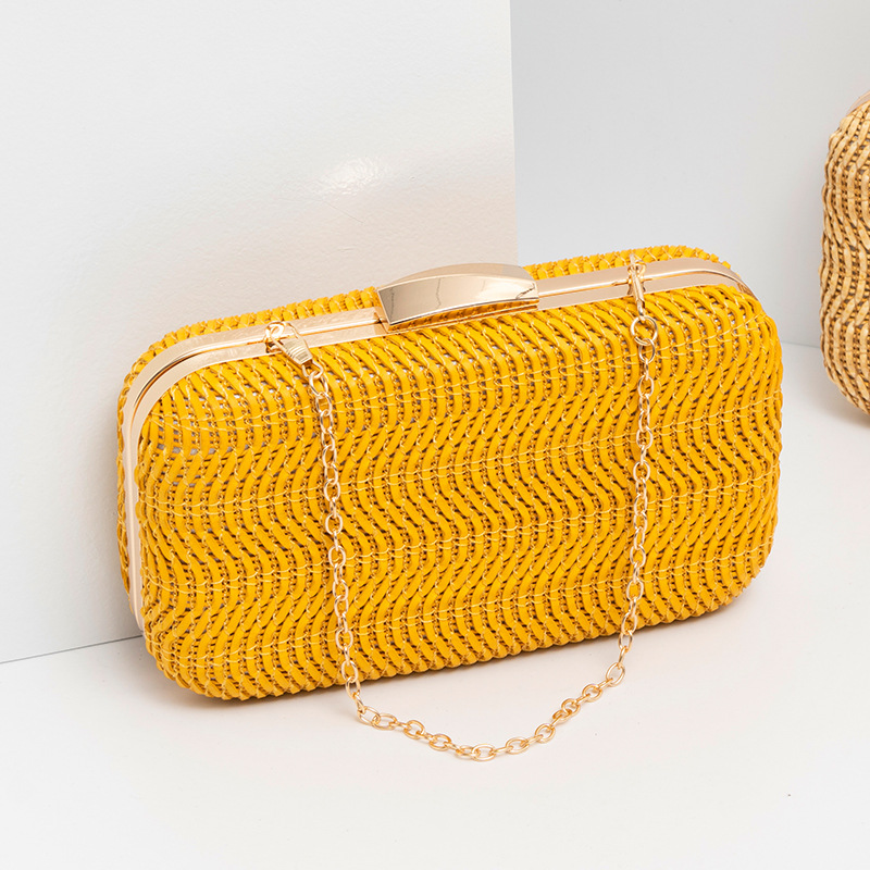 Luxury Bags Yellow - Повседневная Соломенная женская сумка, желтый клатч,