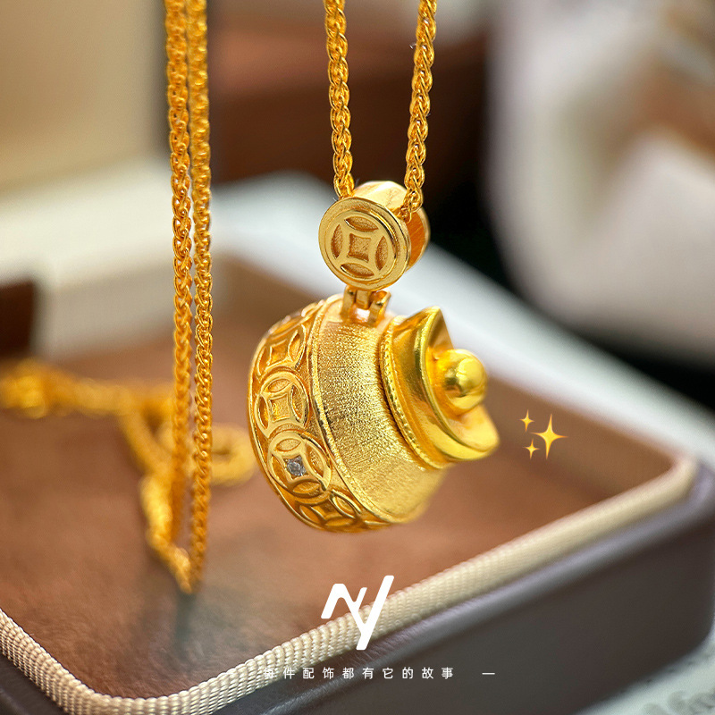 Luxury Bags Yellow - Изысканное колье-талисман из меди с покрытием