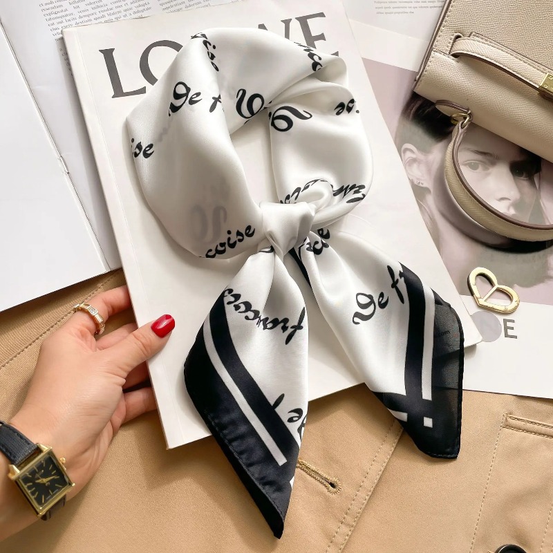 Discount Luxury Bags - Женский роскошный шелковый атласный квадратный платок