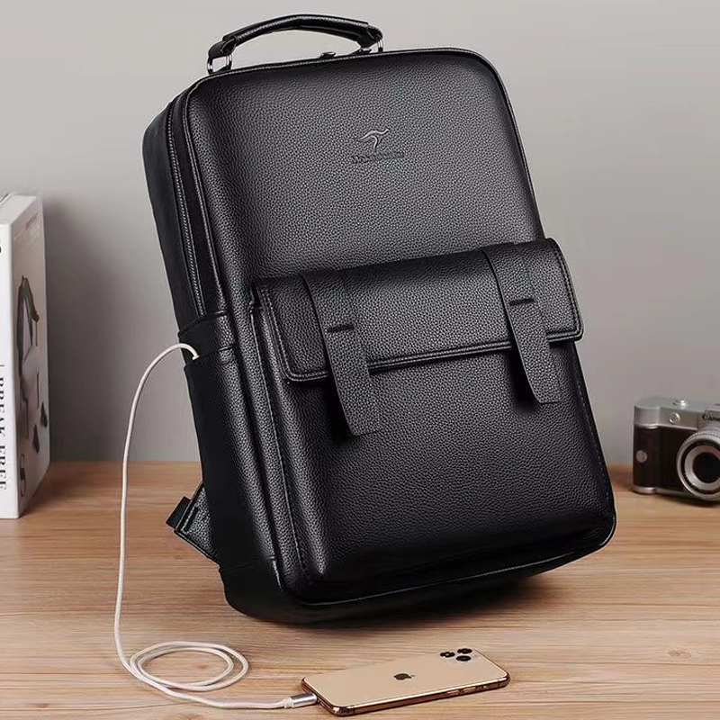 Luxury Bags For Men - Мужской роскошный кожаный рюкзак с USB-интерфейсом,